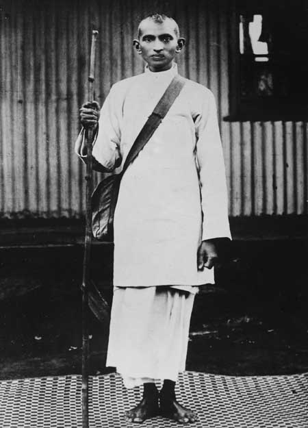 Gandhiji in the dress of a Satyagrahi during the poll tax campaign, Natal, South Africa, 1913.jpg